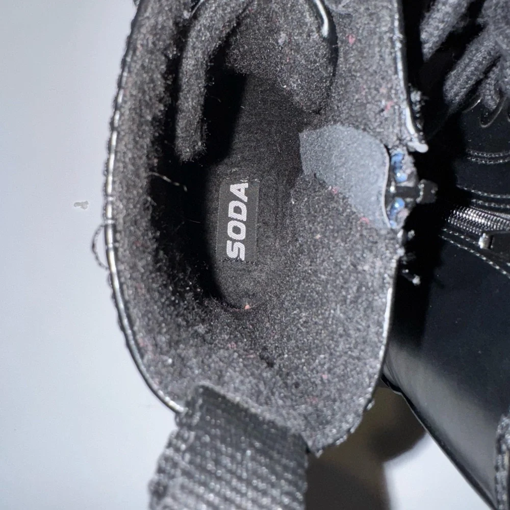 Black Combat boots size 6.5 - Picture 6 of 7